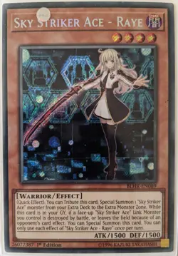 YuGiOh Sky Striker Ace - Raye Secret Rare 1st Edition BLHR-EN089 - Image 1