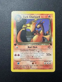 Dark Charizard 21/82 1st Edition Non 1999-2000 Team Rocket Pokemon Card TCG NM-M - Image 1