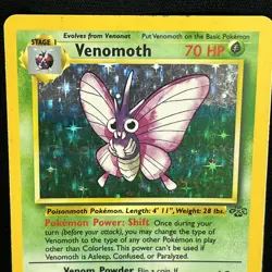Pokemon TCG Venomoth Holo Unlimited Rare Card 13/64 Jungle Base Set - Image 1