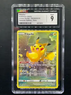Pokemon Card Pikachu GG30/GG70 Galarian Gallery Holo Crown Zenith CGC 9 Mint - Image 1