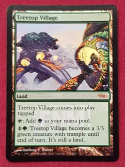 Magic The Gathering FRIDAY NIGHT MAGIC PROMOS FNM FOIL TREETOP VILLAGE card MTG - Image 1
