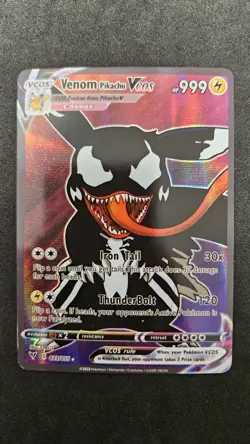 Venom Pikachu VCOS Holo Non-TCG Fan Art 033/055 Pokemon Card - Image 1
