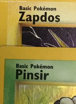2 Vintage Pokemon Fossil TCG Trading Game Cards Zapdos 30/62 & Pinsir HOLO 9/64 - Image 3