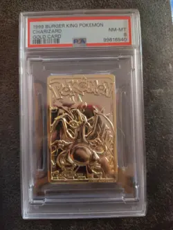 1999 Burger King Pokemon Charizard Golden Card PSA Nm-mt 8 - Image 1