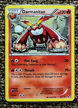 DARMANITAN 25/114 HOLO PRERELEASE BLACK & WHITE POKEMON CARD NM - Image 1