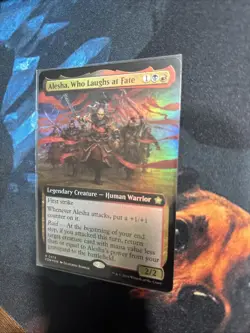 Mtg Alesha, Who Laughs at Fate EXT ART FOIL - Foundations + Bonus Foils - Image 3