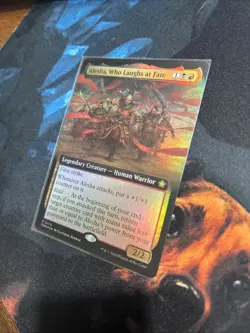Mtg Alesha, Who Laughs at Fate EXT ART FOIL - Foundations + Bonus Foils - Image 4