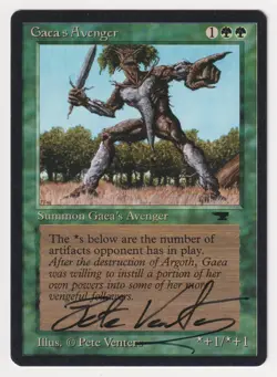 Signed Gaea's Avenger LP Antiquities Artist Pete Venters MTG Magic Reserved List - Image 1