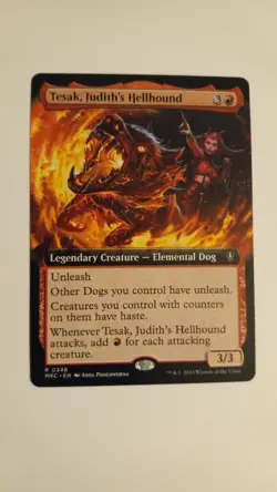 Tesak, Judith's Hellhound Extended Art NM/M Magic the Gathering Karlov Manor MTG - Image 1
