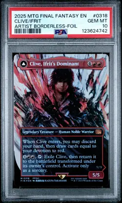 4742 Clive Ifrit Dominant 2025 MTG Final Fantasy #0318 Artist Foil PSA 10 - Image 1