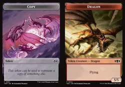 MTG Commander TDM TOKEN Copy #0001 Dragon #0014 PLAYSET 4X X4 - Image 1