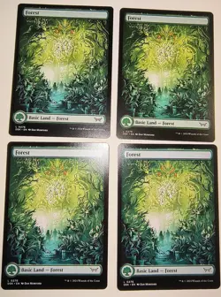 4X PLAY SET: MTG - MAGIC /BASIC LAND: FOREST FULL ART FINISH/ #276, DUSKMOURN - Image 1