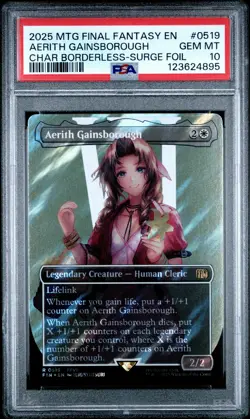 4895 Aerith Gainsborough 2025 MTG Final Fantasy #0519 Surge Foil PSA 10 - Image 1