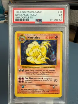 Vintage Ninetales 12/102 Base Set shadowless holo - PSA graded 5 - Pokemon TCG - Image 4