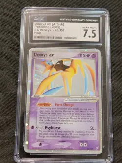 Pokemon Deoxys EX (Attack Form Forme) 98/107 Holo Foil Rare Graded CGC 7.5 NM + - Image 1
