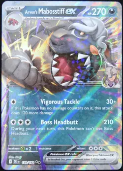 Pokemon TCG Arven's Mabosstiff ex 139/182 2025 Destined Rivals Double Rare - NM - Image 1