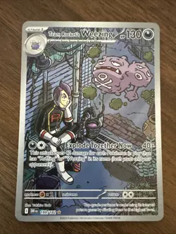 Pokemon Team Rocket's Weezing 199/182 Destined Rivals Illustration Rare Holo - Image 1