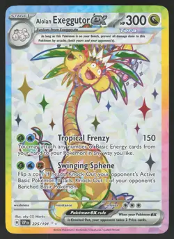 Alolan Exeggutor ex 225/191 Ultra Rare Pokemon TCG SV08: Surging Sparks NM - Image 1