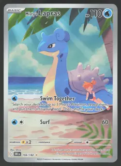 Misty's Lapras 194/182 Illustration Rare Pokemon TCG Destined Rivals NM - Image 1