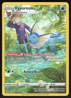 Vaporeon TG02/TG30 Ultra Rare Pokemon TCG Brilliant Stars Trainer Gallery NM - Image 1