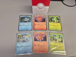 Pokemon 151 Starters Set Black Star Promo Cards Poster Collection NM - Image 1