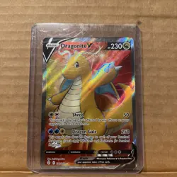 Pokemon TCG Dragonite v Evolving Skies Holo Ultra Rare Full Art Card 191/203 - Image 1