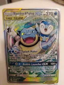 *Custom-made*High Quality, Blastoise & Piplup Tagteam,Textured "Display-Card" - Image 1