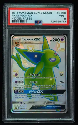 Espeon GX SV60 PSA Mint 9 Hidden Fates Pokemon Card - Image 1
