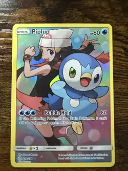 Pokemon TCG 2019 Secret Rare Piplup Holo Card 239/236 Sm-Cosmic Eclipse - Image 1