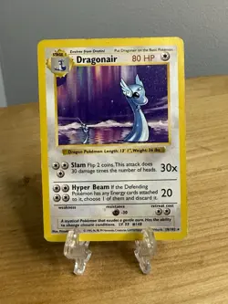 Shadowless Dragonair Non-Holo Rare WOTC Pokemon Card 18/102 Base Set - Image 1