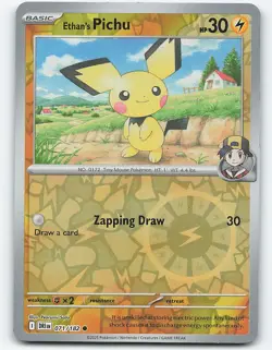 Ethan's Pichu #071/182 Reverse Holo Pokemon Card SV10: Destined Rivals - Image 1