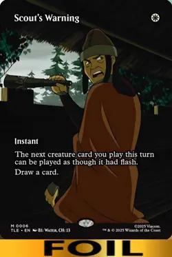 1x - Scout's Warning - FOIL BORDERLESS #06 - Avatar: Eternal - NM MTG - Image 1