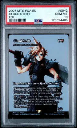4465 Cloud Strife 2025 MTG Final Fantasy FCA #0042 Foil PSA 10 - Image 1