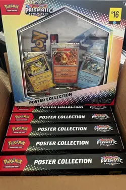 Pokemon TCG: Prismatic Evolutions - Poster Collection Sealed Lot Of 6 W/ Display - Image 1