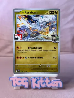 N's Reshiram 116/159 Non Holo Stamp Play! Pokemon Prize Pack Series 7 TCGKITTEN - Image 1