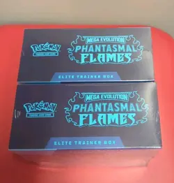 Lot Of 2 - Pokemon Mega Evolution Phantasmal Flames Elite Trainer Box ETB Sealed - Image 2