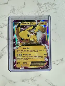 Pokemon TCG Pikachu EX XY84 XY Black Star Promo Holo Ultra Rare Played - Image 1