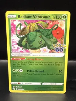 Pokemon Radiant Venusaur 004/078 Pokemon GO Holo - Image 1