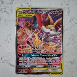 Pokemon TCG Charizard & Braixen GX Tag Team Black Star Promo SM230 Holo Rare - Image 1