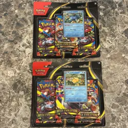 2x Lot - Pokemon TCG Mega Evolution 3-Pack Blister - Psyduck and Golduck - Image 1