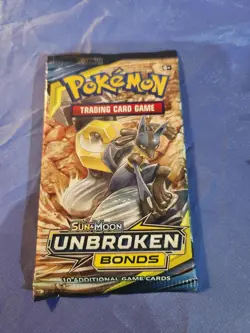 RARE Pokemon Unbroken Bonds Sealed Booster Pack (LUCARIO ART) - Image 1