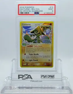 Pokemon CRYSTAL GUARDIANS CACTURNE #15 REVERSE HOLO FOIL PSA 9 MINT #41369333 - Image 1