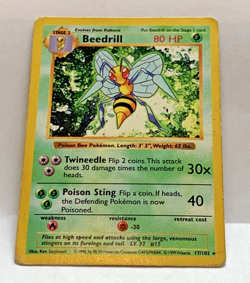 beedrill shadowless 17/102 base set 1999 Pokemon WOTC MP rare - Image 1