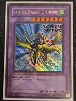 Yugioh: Gaia The Dragon Champion LOB-125 Reverse Secret Misprint Unlimited VLP - Image 1