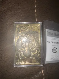 Charizard 23K Gold Plated Pokemon Card Vtg 1999 Burger King with Certificate - Image 2