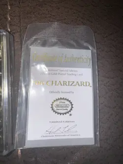 Charizard 23K Gold Plated Pokemon Card Vtg 1999 Burger King with Certificate - Image 4