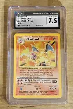 CGC 7.5 Charizard 1999 Base Set 4/102 Holo Pokemon Card - Image 1