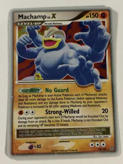 Pokemon 2008 Stormfromt Machamp Lv X Rare Holo Trading Card 98/100 LP - Image 1