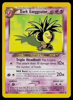 Pokemon Card - Dark Exeggcutor Neo Destiny 33/105 Uncommon Non Holo - Image 1