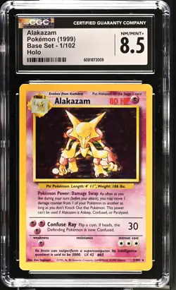 CGC 8.5 Alakazam 1999 Base Set 1/102 Holo Pokemon Card - Image 1